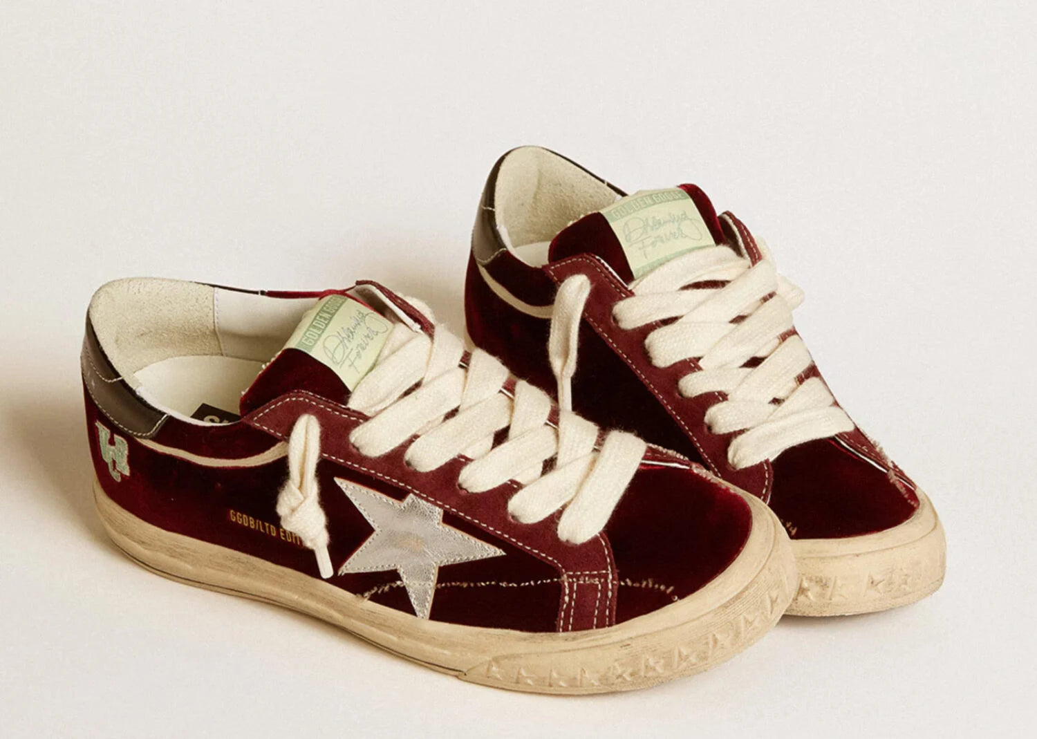 Golden Goose Super-Star Ruby Velvet Silver Black Metallic Leather