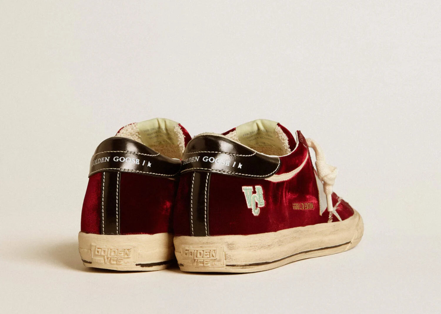 Golden Goose Super-Star Ruby Velvet Silver Black Metallic Leather