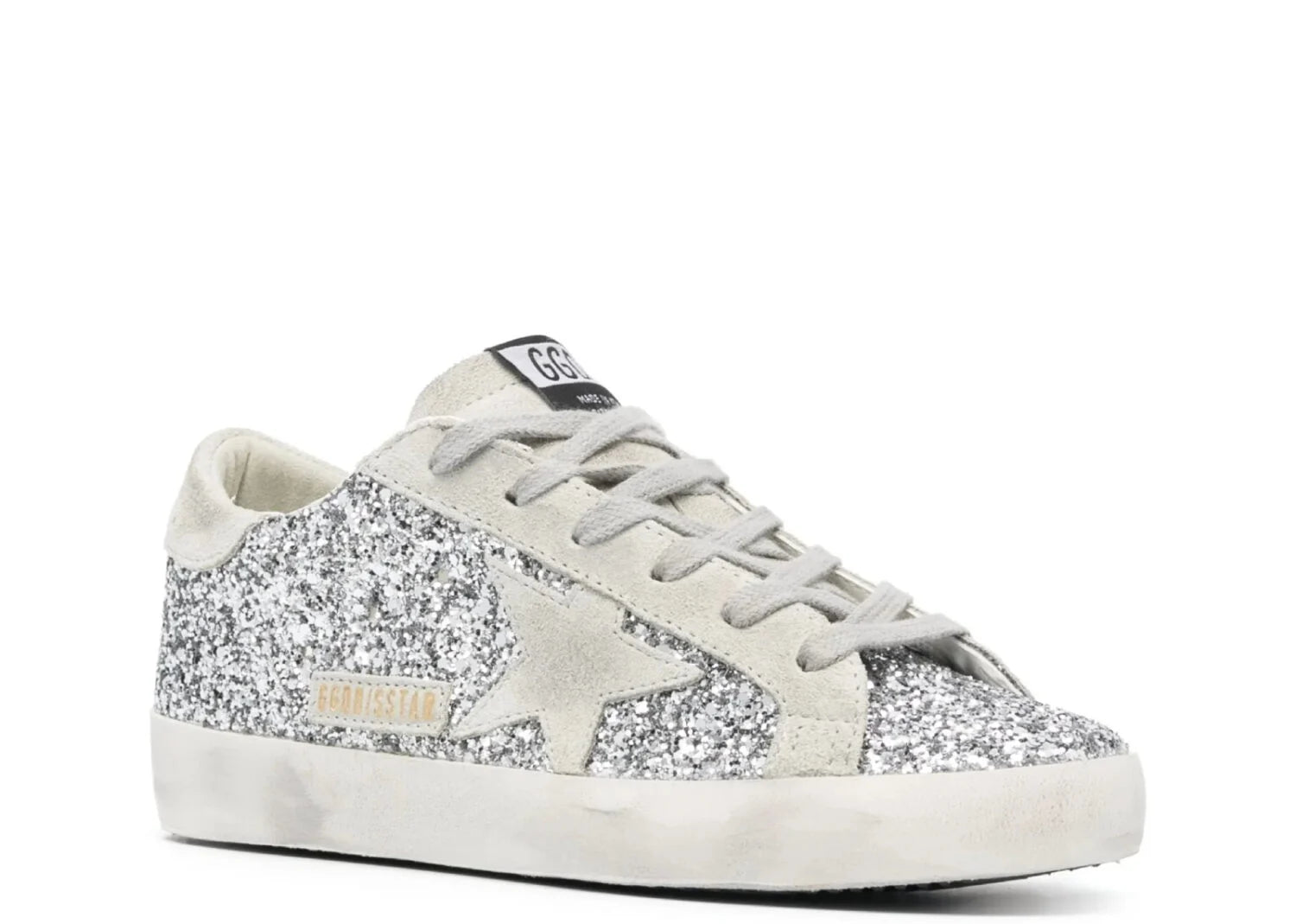 Golden Goose Super-Star Silver Glitter Ice Gray