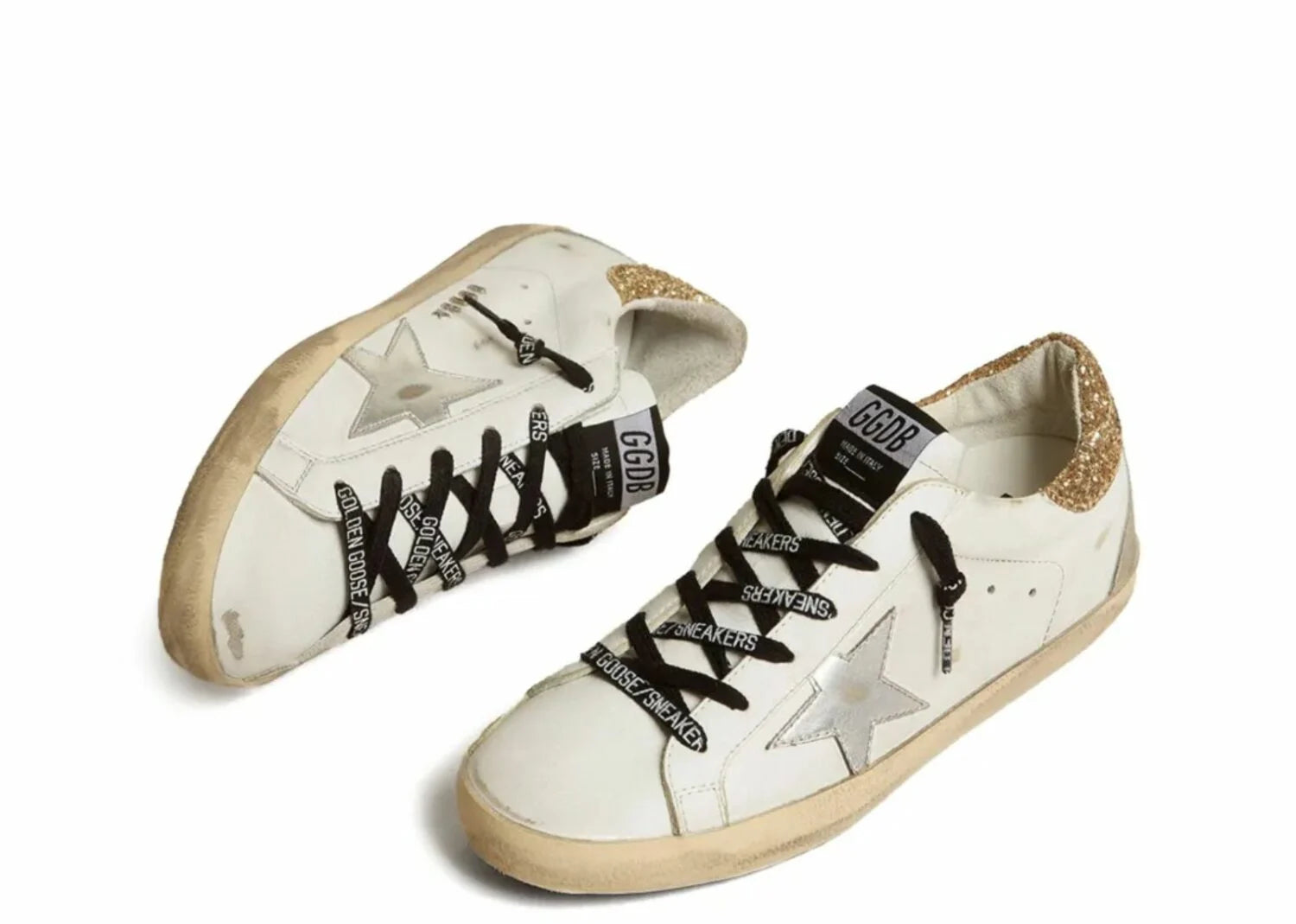 Golden Goose Super-Star with Glittery Heel