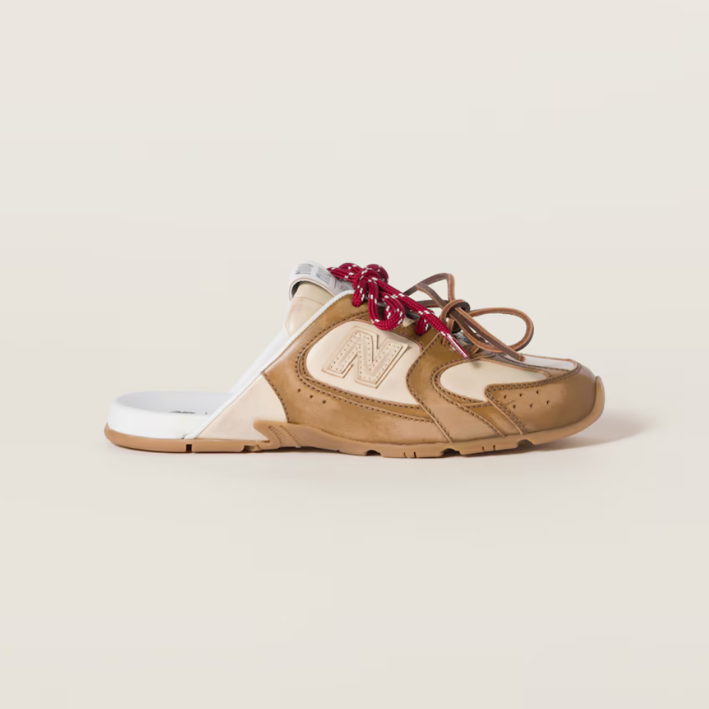 New Balance x Miu Miu 530 SL Deco Dana Derisi Kapalı Terlik Tarçın