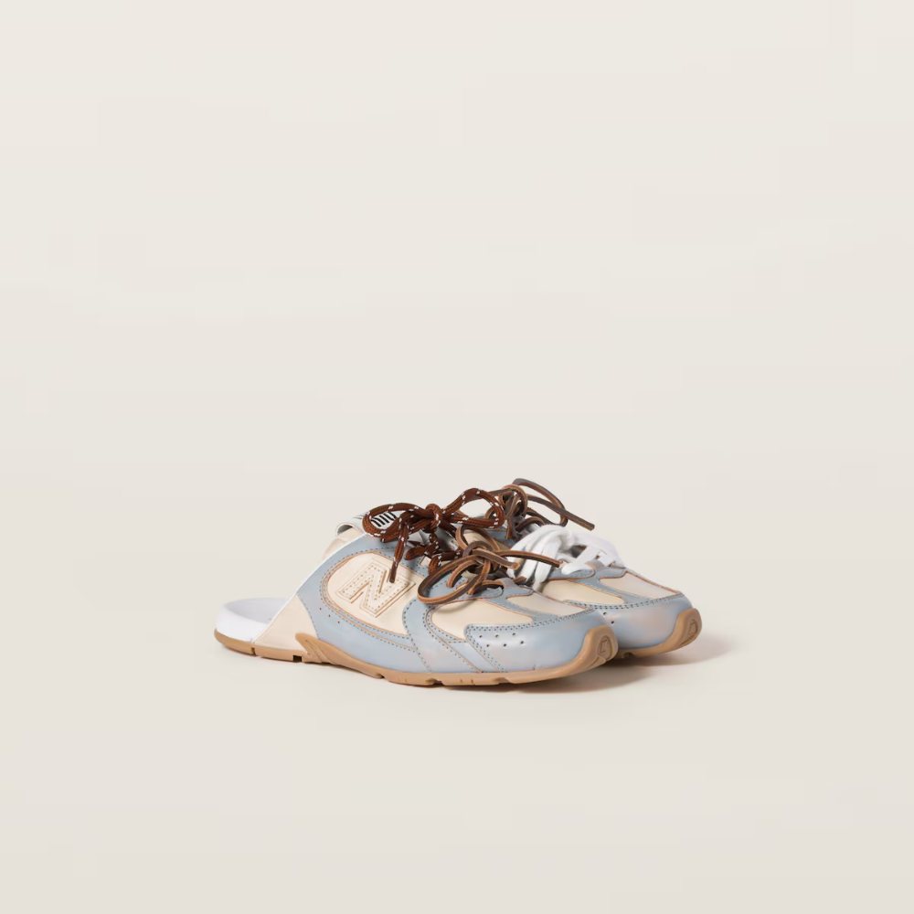 New Balance x Miu Miu 530 SL Deco Dana Derisi Kapalı Terlik Gök Mavisi