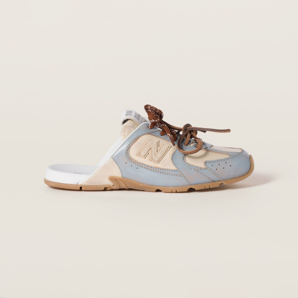 New Balance x Miu Miu 530 SL Deco Dana Derisi Kapalı Terlik Gök Mavisi