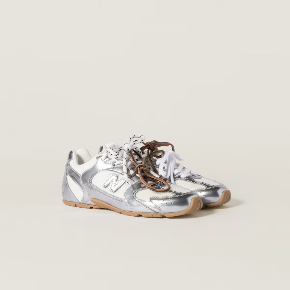 New Balance x Miu Miu 530 SL Sneaker Metalik Deri ve File