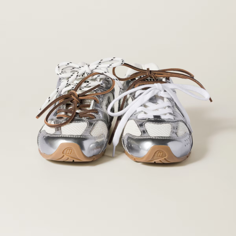 New Balance x Miu Miu 530 SL Sneaker Metalik Deri ve File