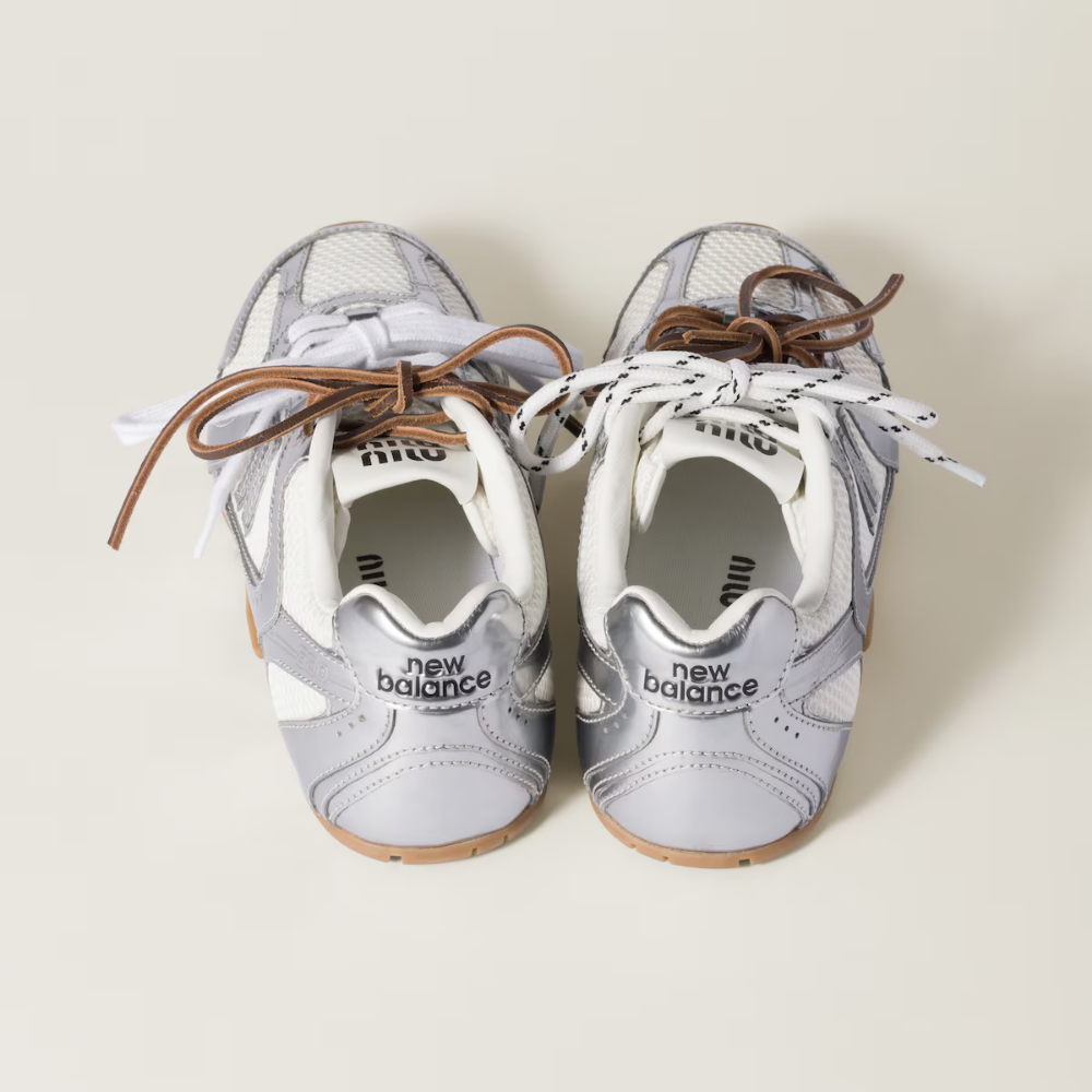 New Balance x Miu Miu 530 SL Sneaker Metalik Deri ve File