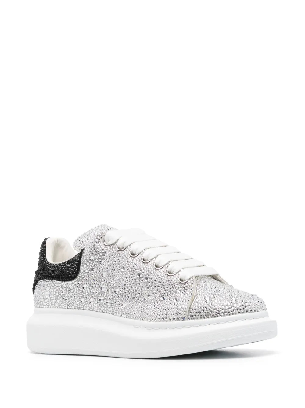 Alexander McQueen Sneaker with Silver-Black Diamonds