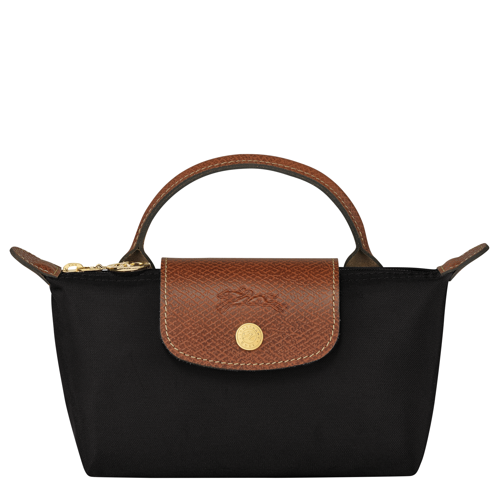 Longchamp Le Pliage Original Pouch with Handle Black with Shoulder Strap