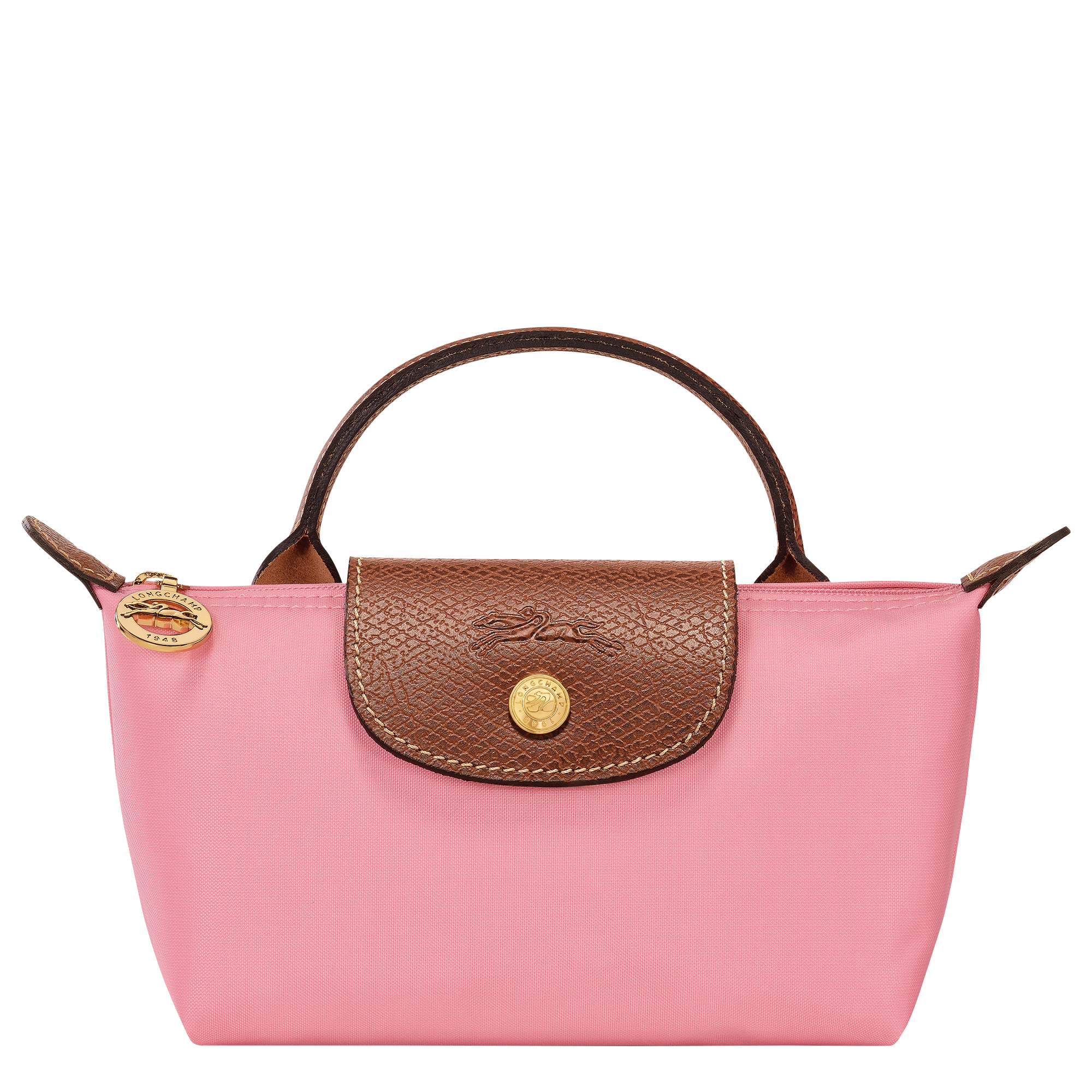 Longchamp Le Pliage Original Pouch with Handle Marshmallow with Shoulder Strap