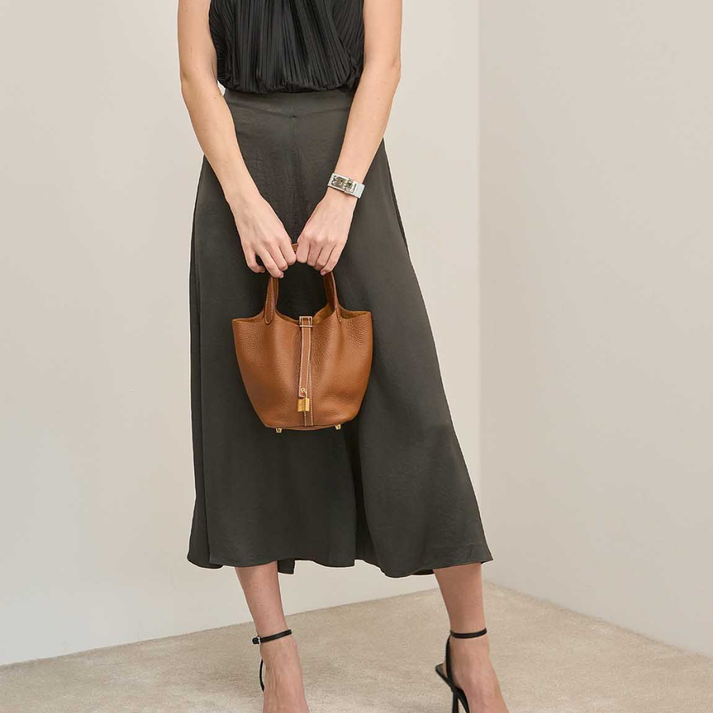 Hermès Picotin 18 Gerçek Deri Taba
