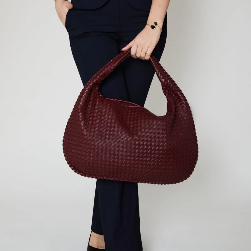 TSARINA® X Bottega Veneta Intrecciato Burgundy Leather Bag