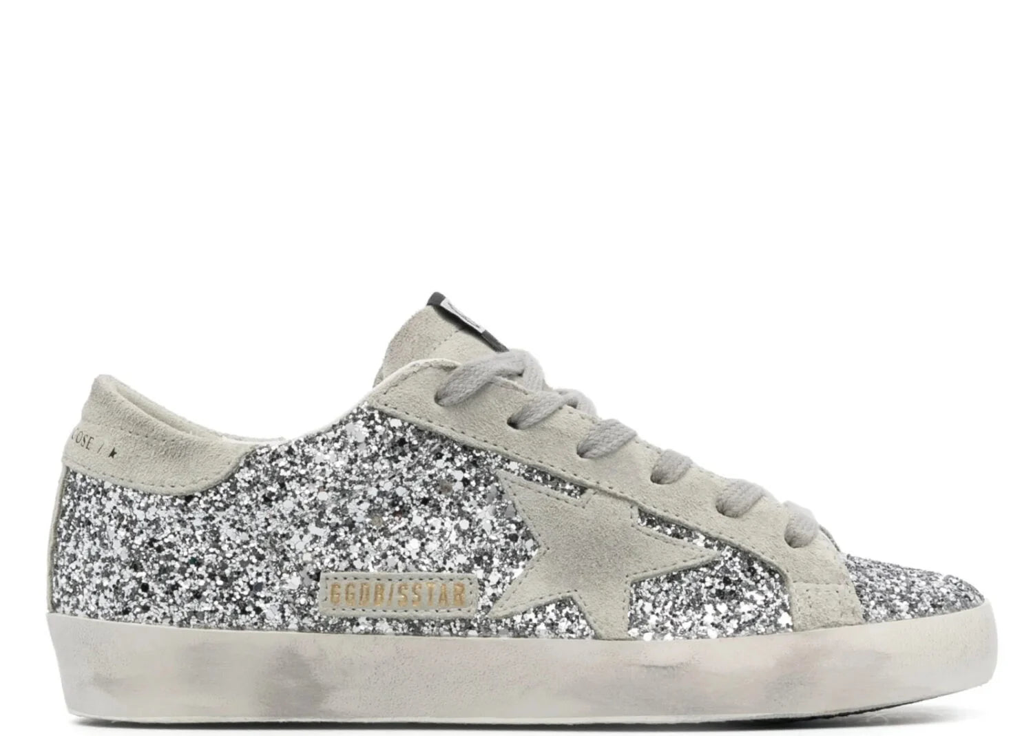 Golden Goose Super-Star Silver Glitter Ice Gray