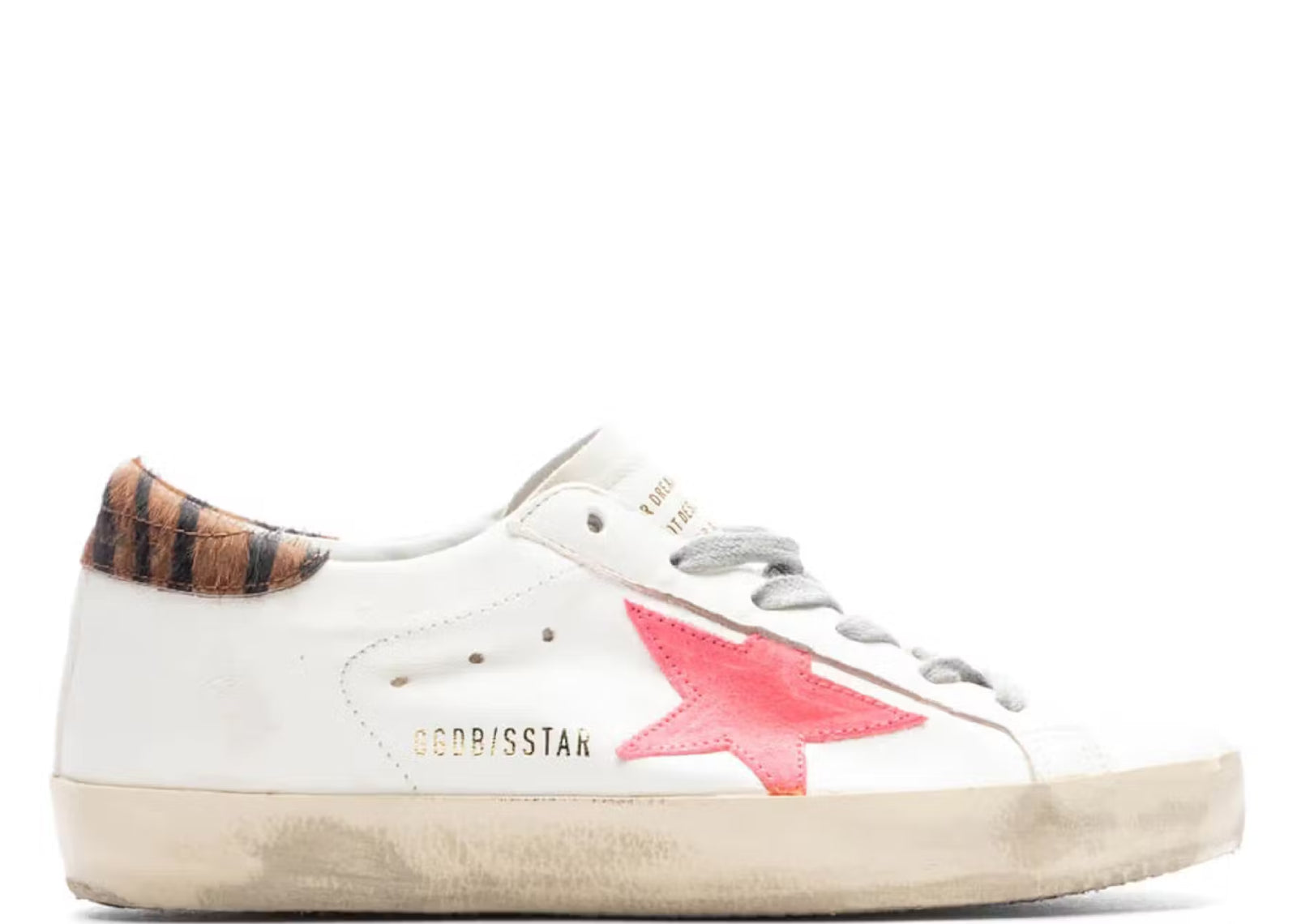 Golden Goose Super-Star White Fluorescent Red Zebra