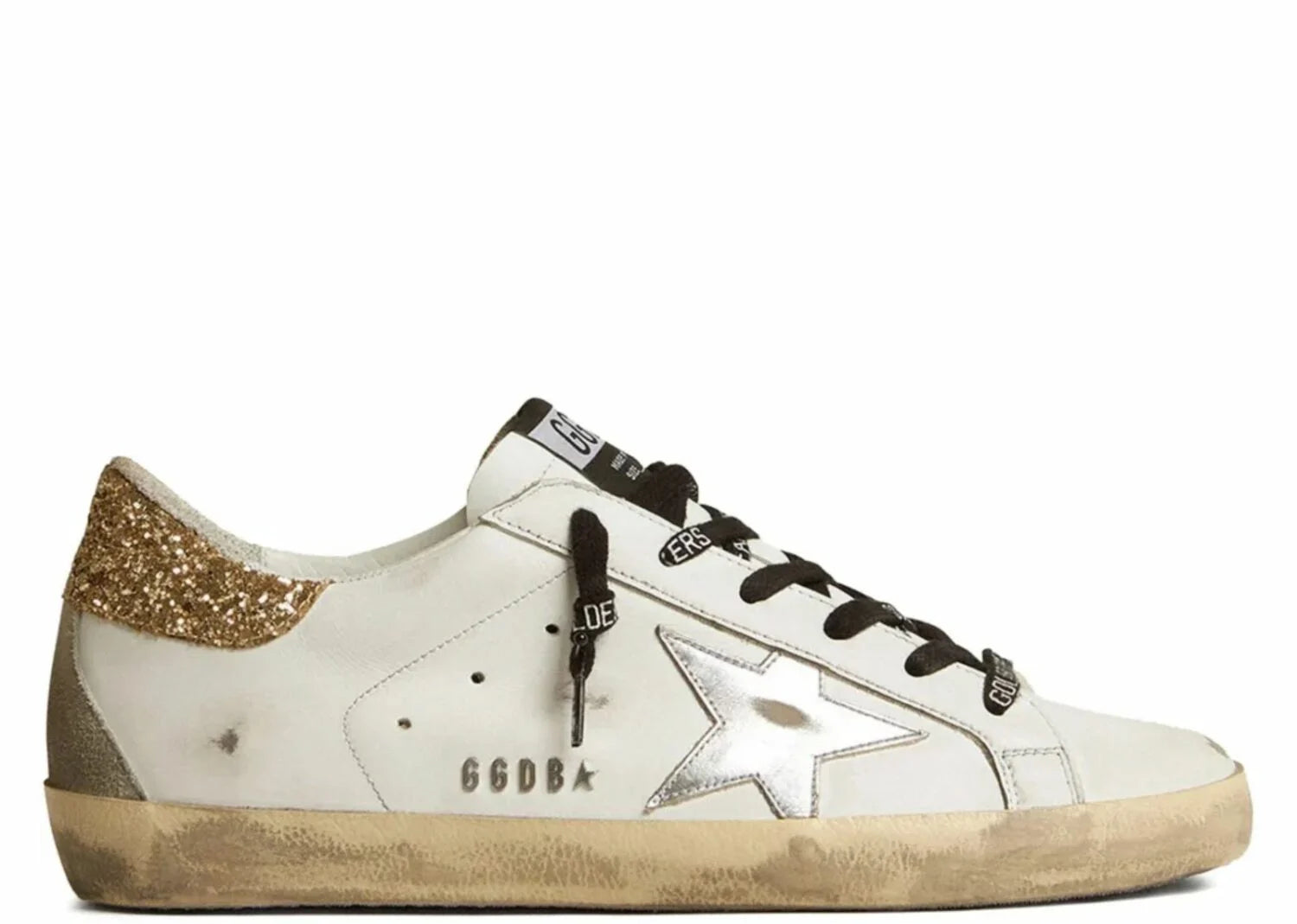 Golden Goose Super-Star with Glittery Heel