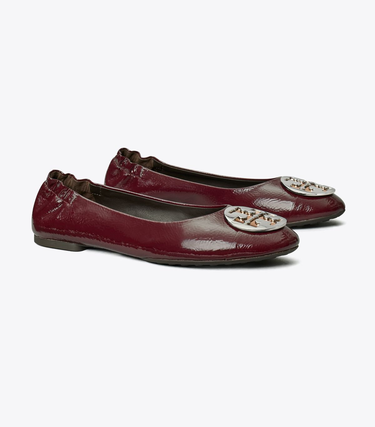 Tory Burch Claire Cap-Toe Ballet Burgundy Babet