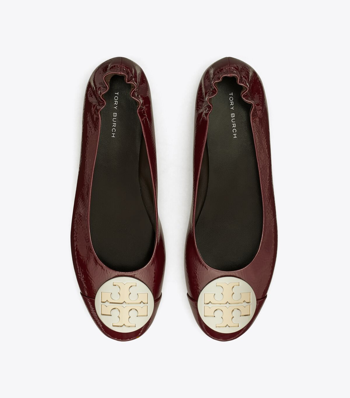 Tory Burch Claire Cap-Toe Ballet Burgundy Babet