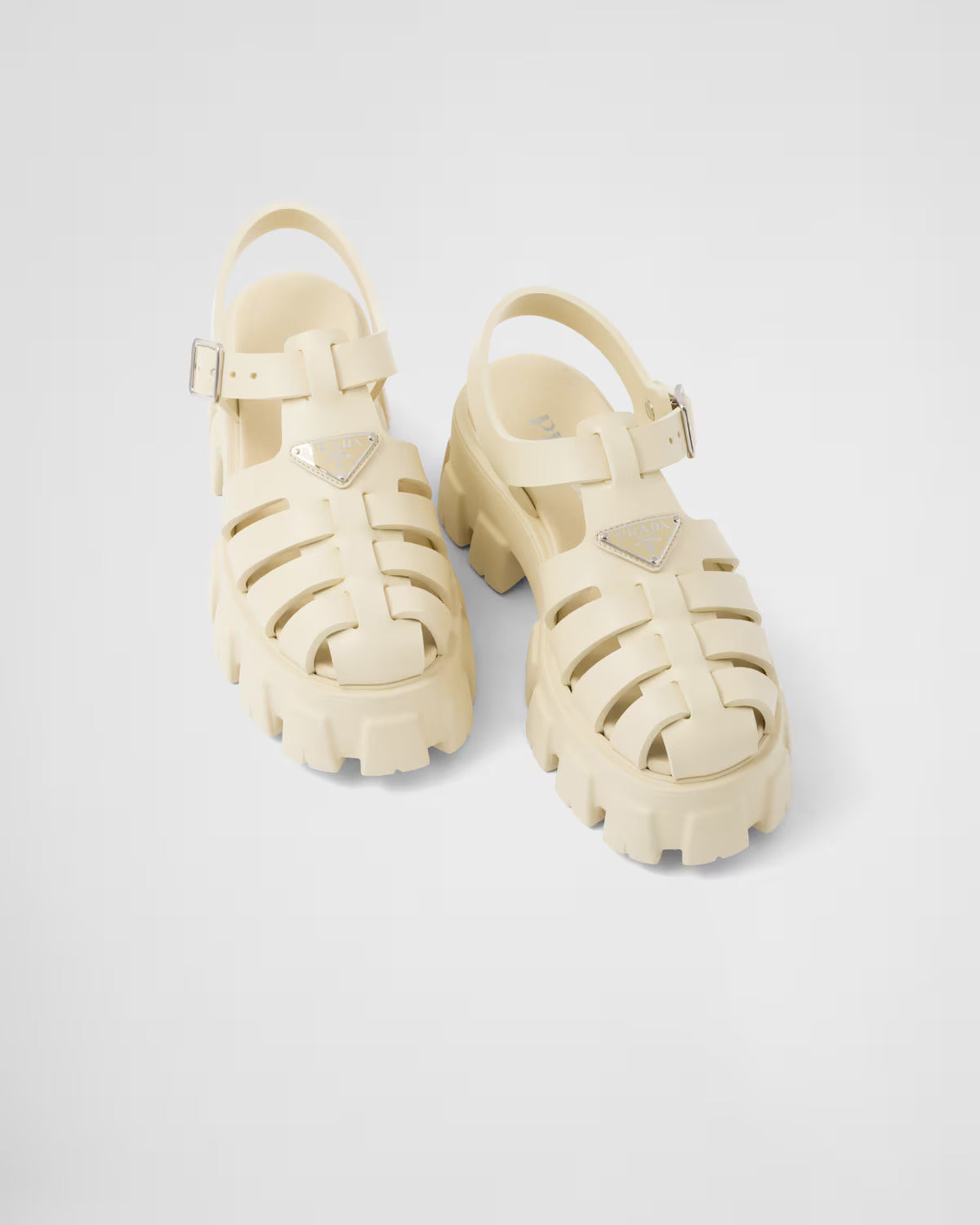 Prada Kauçuk Monolith Sandalet Kuvars