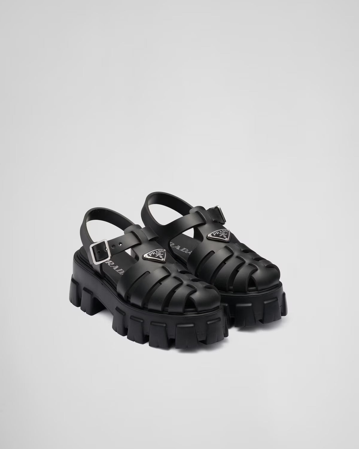 Prada Kauçuk Monolith Sandalet Siyah
