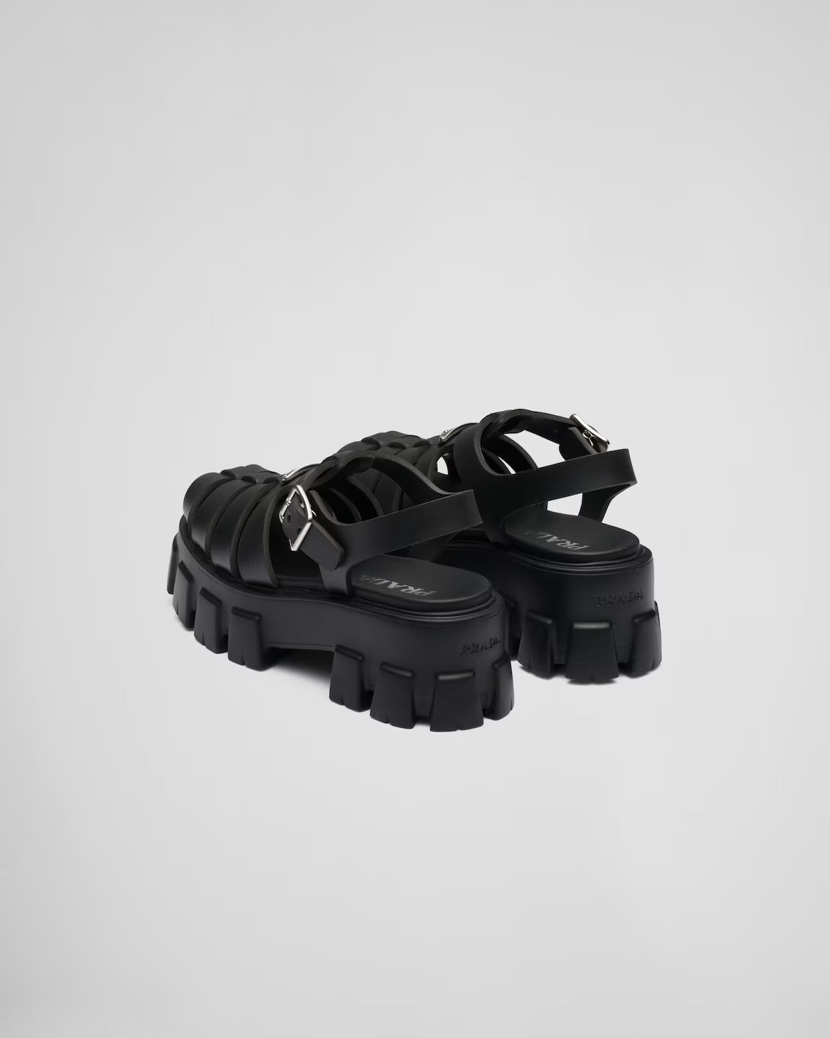 Prada Kauçuk Monolith Sandalet Siyah