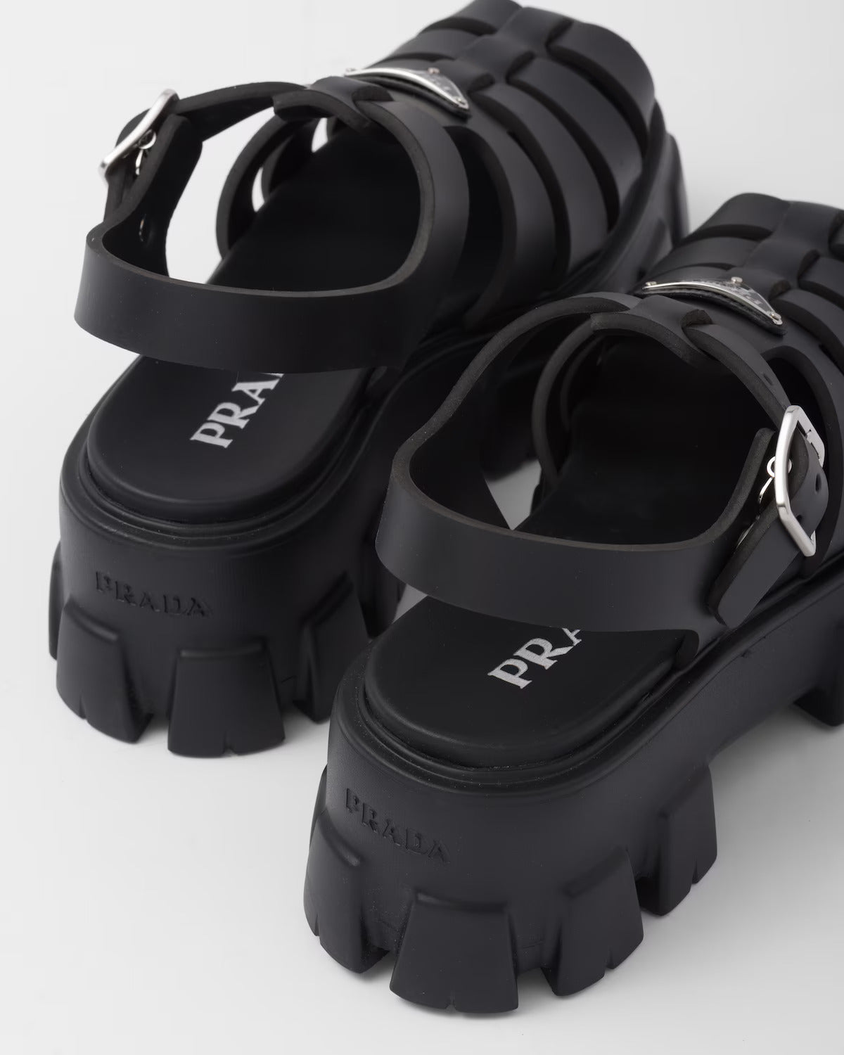 Prada Kauçuk Monolith Sandalet Siyah