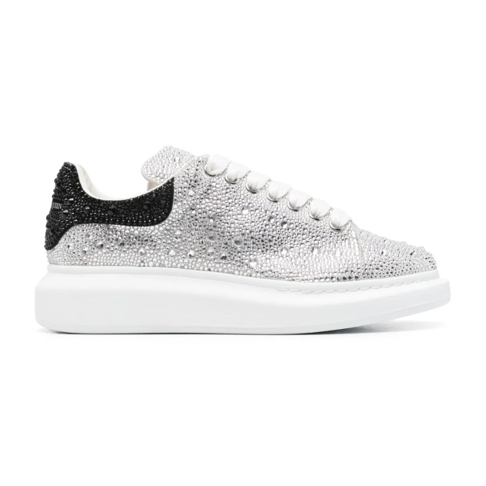 Alexander McQueen Sneaker with Silver-Black Diamonds