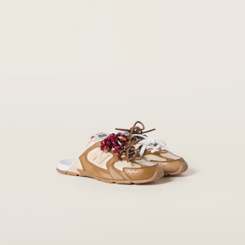 New Balance x Miu Miu 530 SL Deco Dana Derisi Kapalı Terlik Tarçın