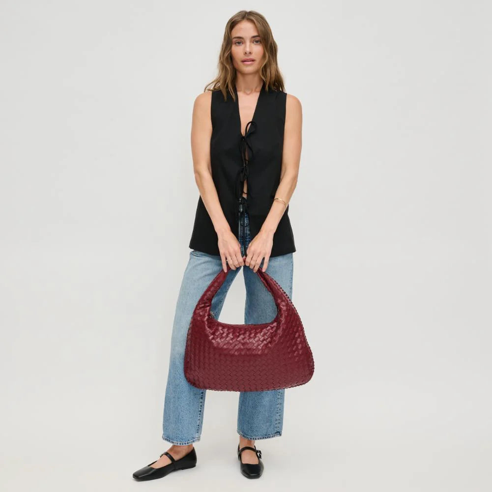 TSARINA® X Bottega Veneta Intrecciato Burgundy Leather Bag