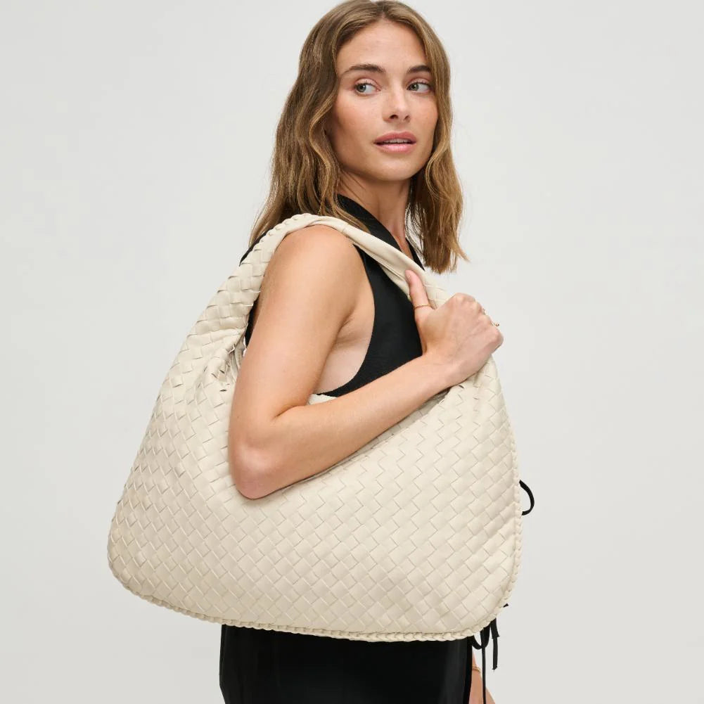 TSARINA® X Bottega Veneta Intrecciato Cream Leather Bag