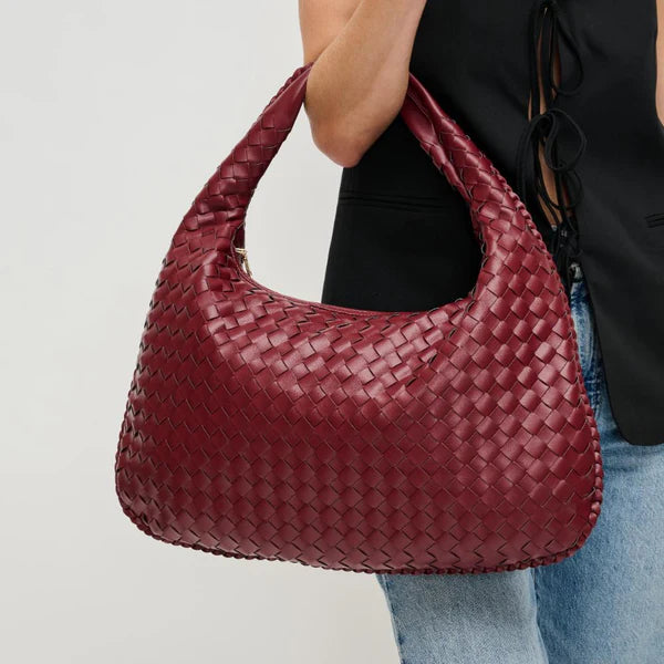 TSARINA® X Bottega Veneta Intrecciato Burgundy Leather Bag