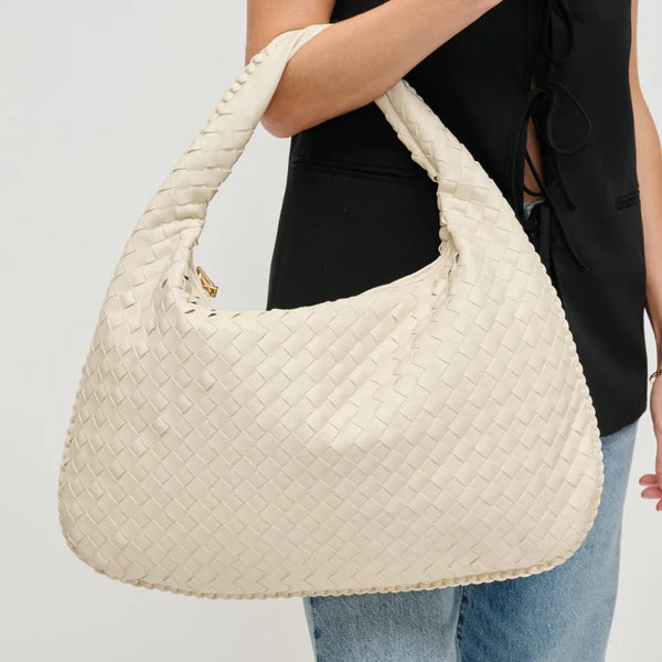 TSARINA® X Bottega Veneta Intrecciato Cream Leather Bag