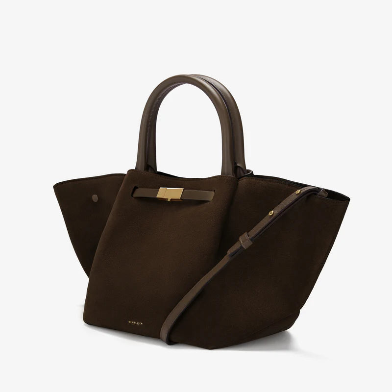 TSARINA® X DeMellier The Midi New York Bag Mocha Suede