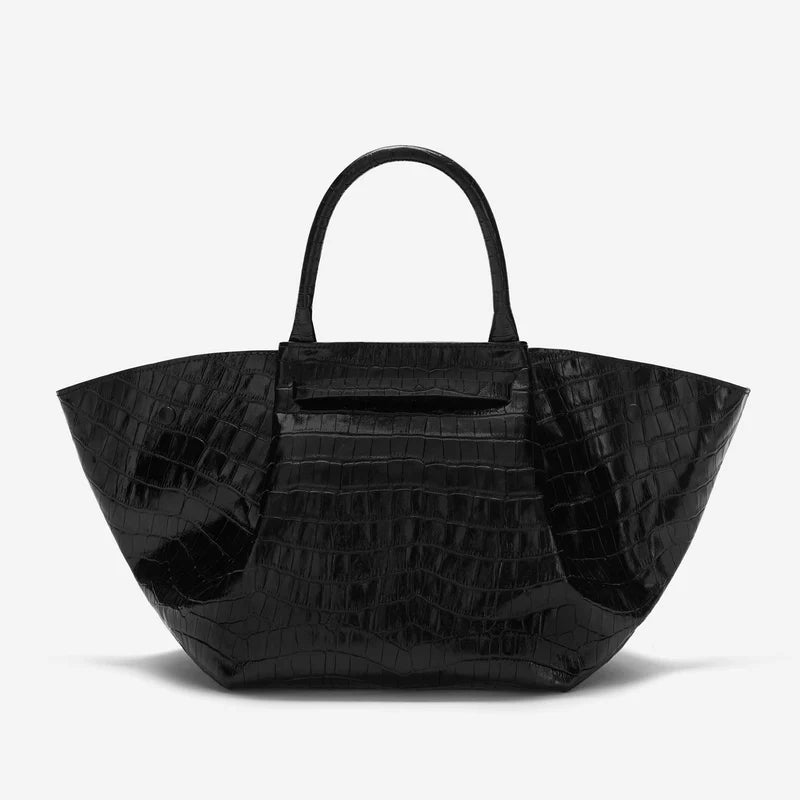 TSARINA® X DeMellier The Midi New York Bag Black Croc-Effect